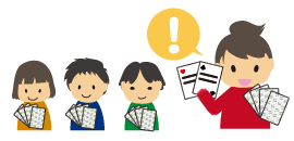 アイデアが言えたらトランプを場に捨てる